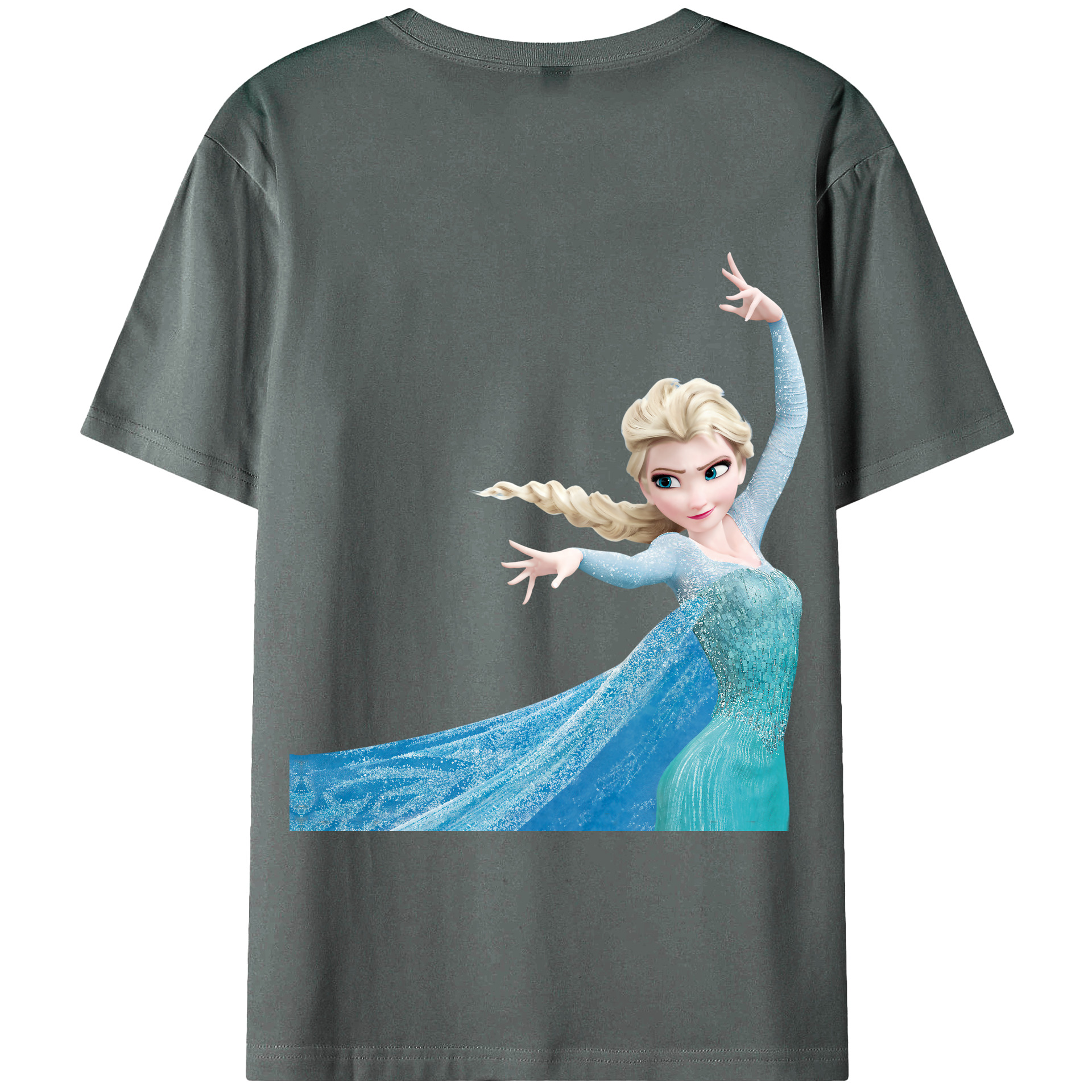 （画像用） アナと雪の女王 アンナ エルサ Frozen Anna Elsa 綿100％半袖Tシャツ（背面プリント）